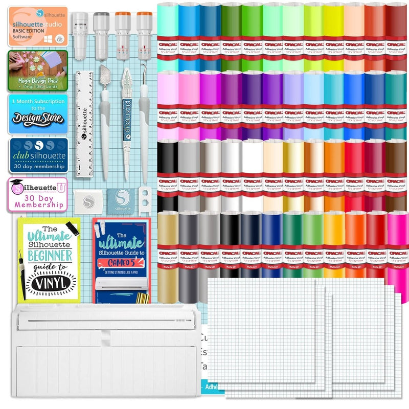 Silhouette Cameo 5 PLUS w/ 64 Oracal Vinyl Sheets, Blades, Tools, Guides - Swing Design2