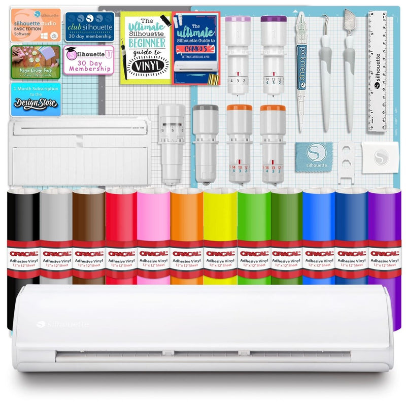 Silhouette Cameo 5 PLUS w/ Deluxe Blade & Tool Pack, Mat Pack, Guides, Designs - Swing Design1