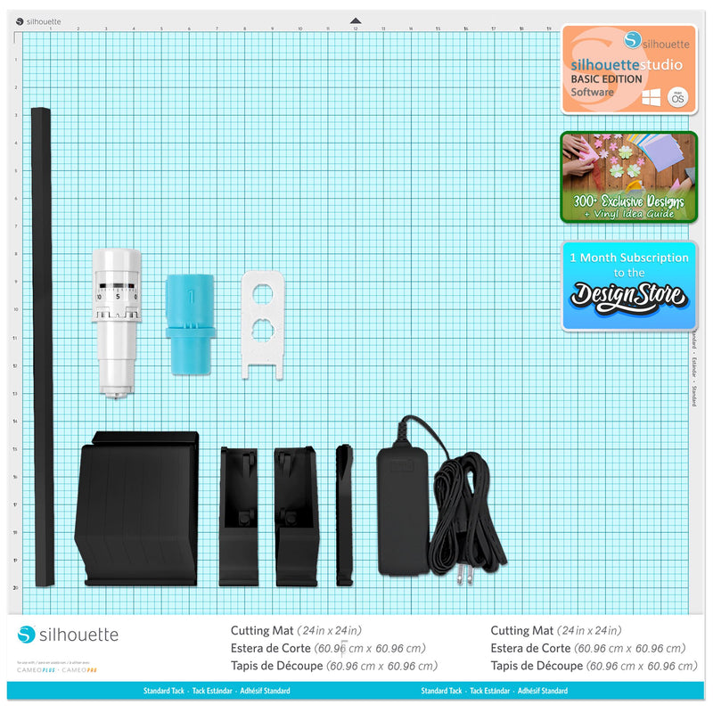 Silhouette Cameo 5 PRO MK-II 24in Vinyl Cutter with Autoblade, Mat, Roll Feeder Silhouette Bundle Silhouette