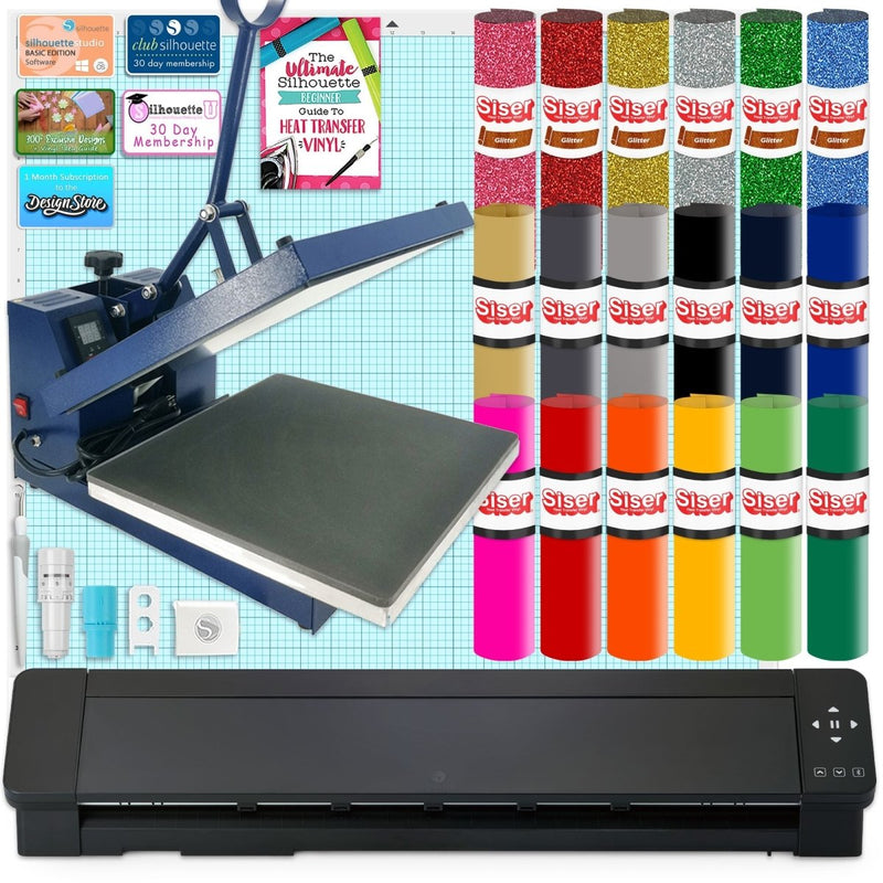 Silhouette Cameo 5 PRO MK-II with 15" x 15" Navy Heat Press & Siser HTV - Swing Design1