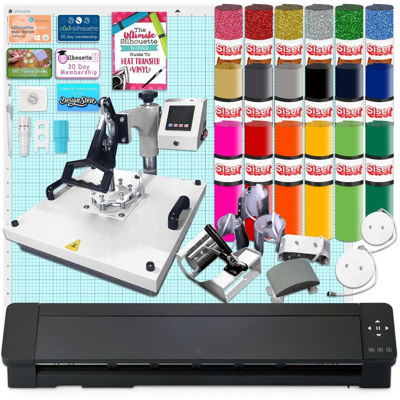 Silhouette Cameo 5 PRO MK-II with 8-in-1 White Heat Press & Siser HTV - Swing Design1