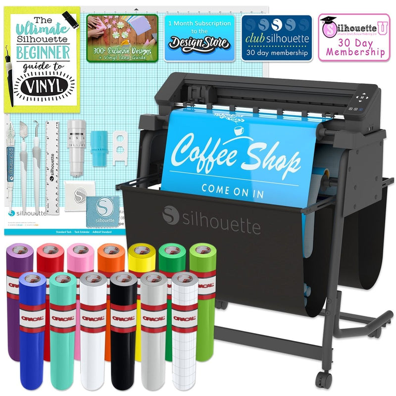 Silhouette Cameo 5 PRO MK-II with Oracal 651 24" Wide Vinyl Rolls & Stand - Swing Design1