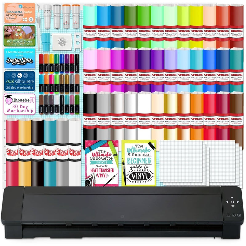 Silhouette Cameo PRO MK-II w/ Advanced Blade Pack, 38 Oracal Sheets, Siser HTV - Swing Design1