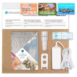 Silhouette Curio 2 w/ Deluxe Blade & Tool Pack, Mat Pack, Vinyl, Guides Silhouette Bundle Silhouette 