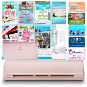 Silhouette Pink Cameo 5 w/ 8-in-1 Navy Heat Press & Siser HTV Silhouette Bundle Silhouette 