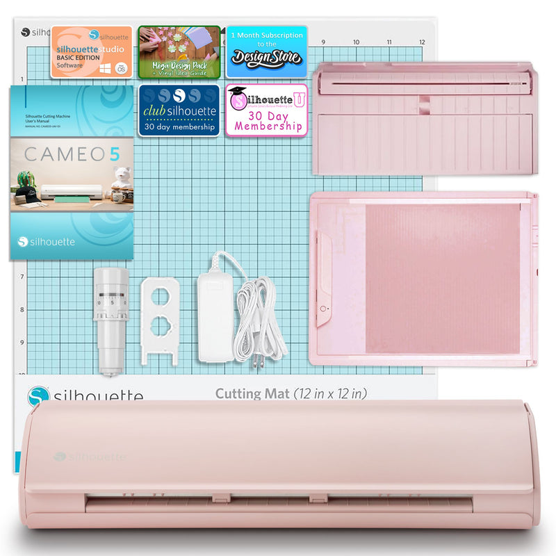 Silhouette Pink Cameo 5 with Electrostatic Grip Mat Attachment Silhouette Bundle Silhouette