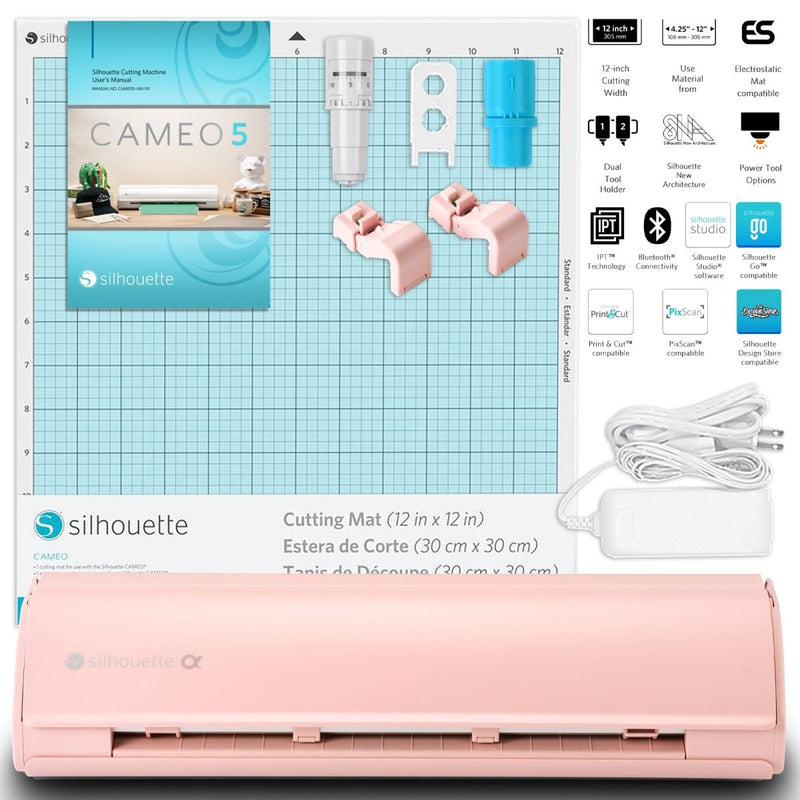 Silhouette Pink Cameo 5α Alpha with Electrostatic Grip Mat Attachment - Swing Design