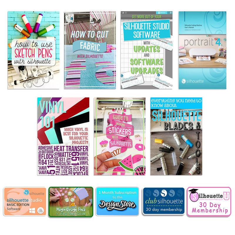 Silhouette Portrait 4 Vinyl Cutting Machine Base Bundle Silhouette Bundle Silhouette