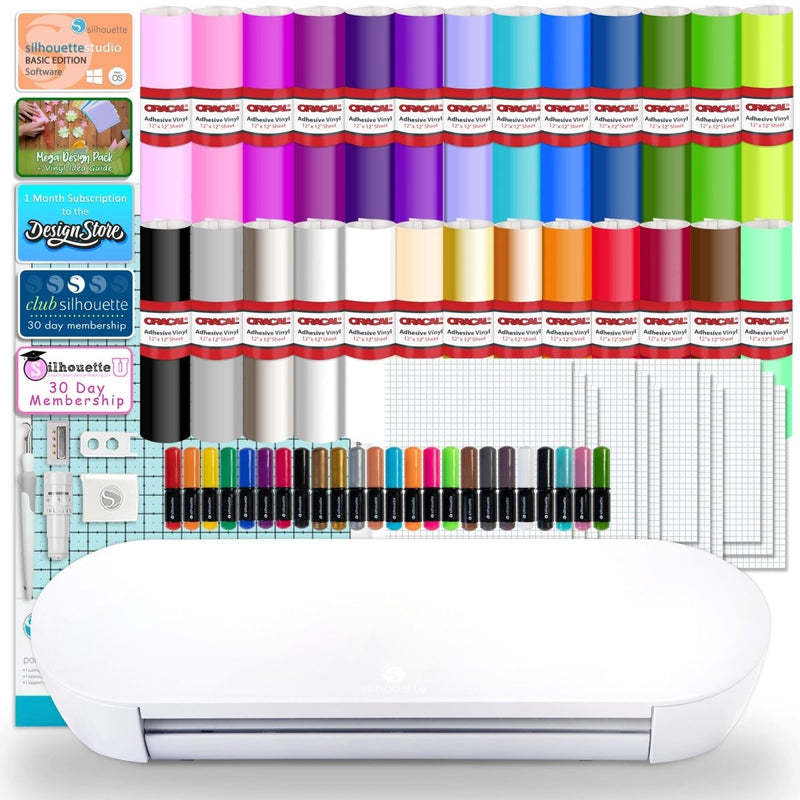 Silhouette Portrait 4 w/ 26 Oracal Sheets, Guides, Sketch Pens, and More - Swing Design