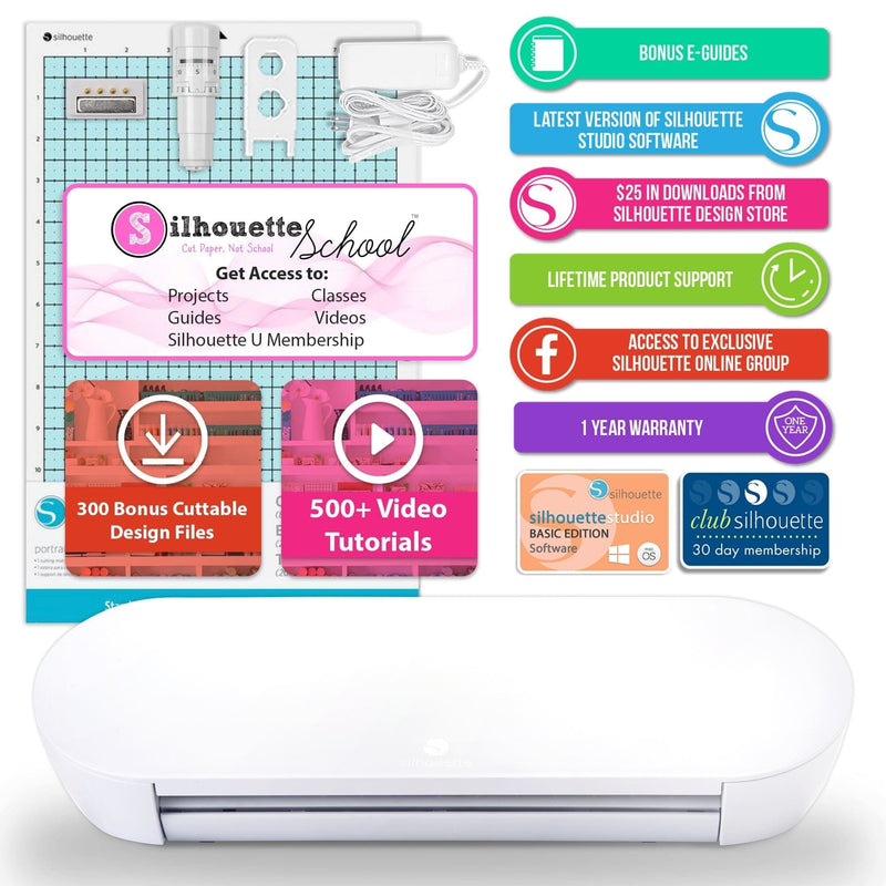 Silhouette Portrait 4 w/ 64 Oracal Vinyl Sheets, Advanced Blades, Tools, Guides Silhouette Bundle Silhouette