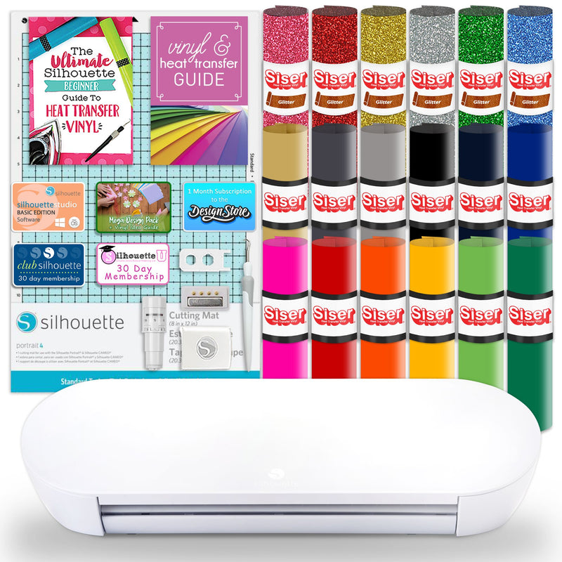 Silhouette Portrait 4 w/ Siser Heat Transfer Vinyl, Tools, and More Silhouette Bundle Silhouette