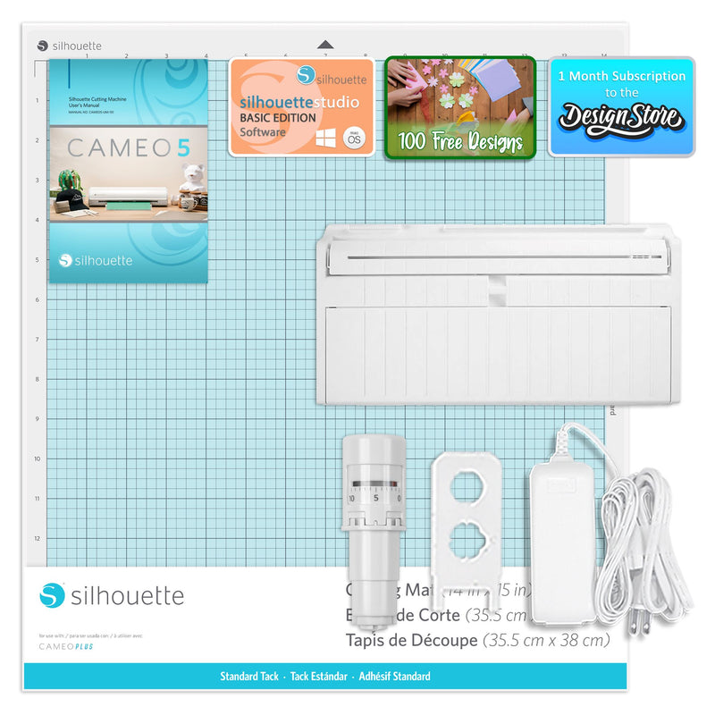 Silhouette White Cameo 5 PLUS - 15" Vinyl Cutter with Roll Feeder Silhouette Bundle Silhouette