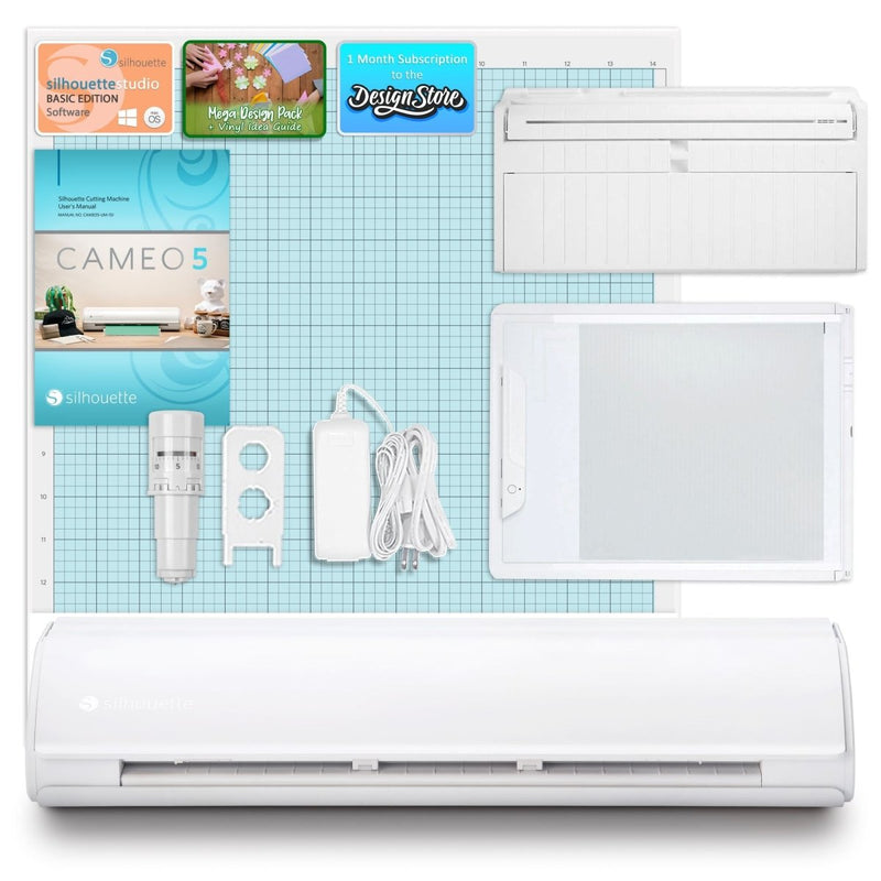 Silhouette White Cameo 5 PLUS with Electrostatic Grip Mat Attachment - Swing Design