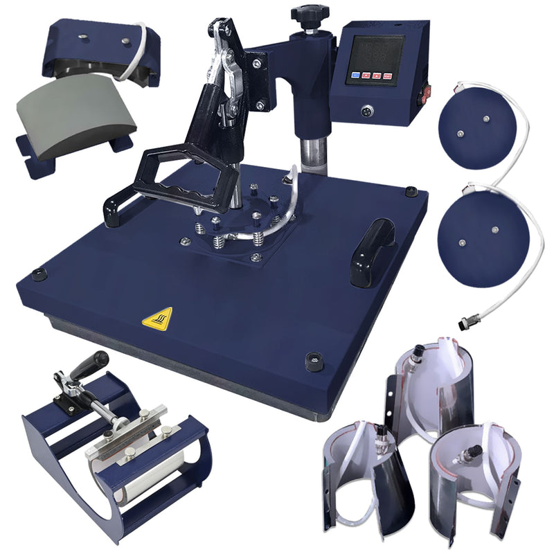 Silhouette White Cameo 5 w/ 8-in-1 Navy Heat Press & Siser HTV Silhouette Bundle Silhouette