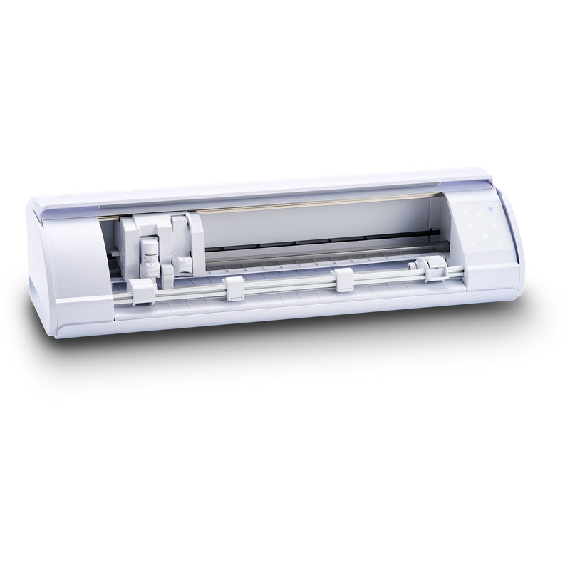 Silhouette White Cameo 5α Alpha w/ 8-in-1 Navy Heat Press & Siser HTV Silhouette Bundle Silhouette