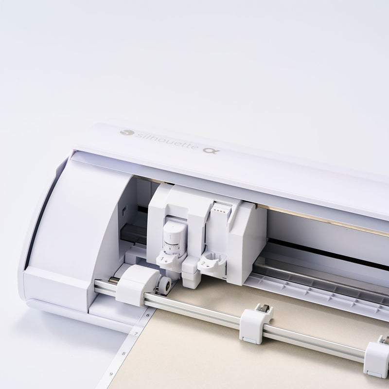 Silhouette White Cameo 5α Alpha w/ 8-in-1 Navy Heat Press & Siser HTV Silhouette Bundle Silhouette