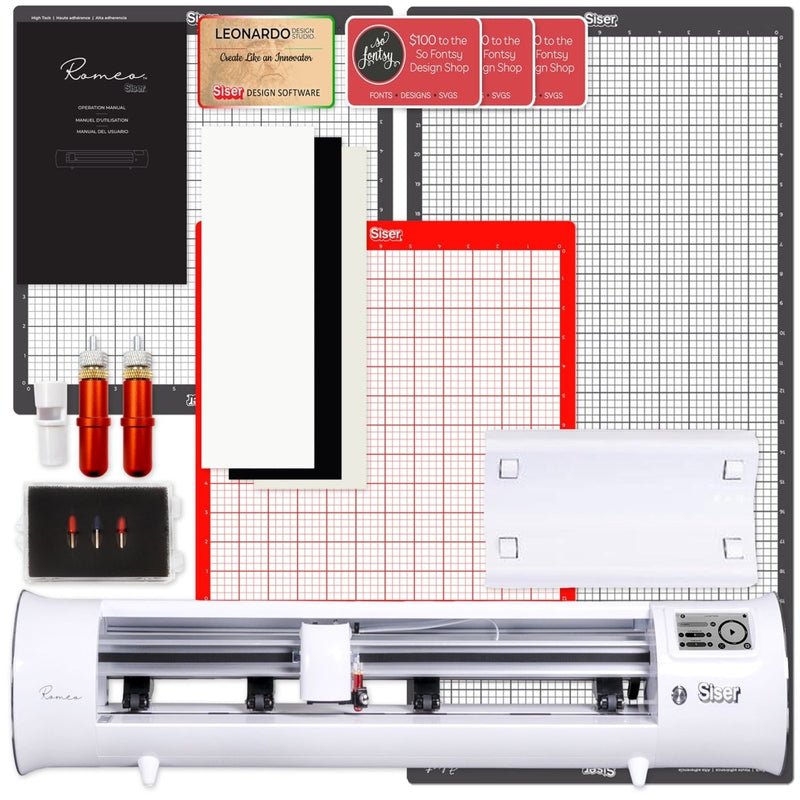 Siser Romeo 24" Vinyl Cutter Bundle with Additional Mats & Cutting Blades - Swing Design