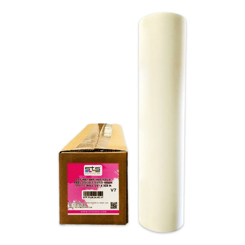 STS Direct to Film (DTF) Instant Hot/Cold Peel Double Sided Matte 24in x 325 FT - Swing Design1