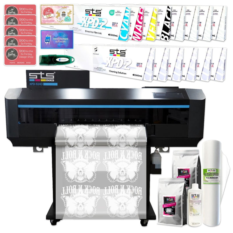 STS XPD-924D Direct to Film (DTF) Printer Bundle - 24" Swing Design 1