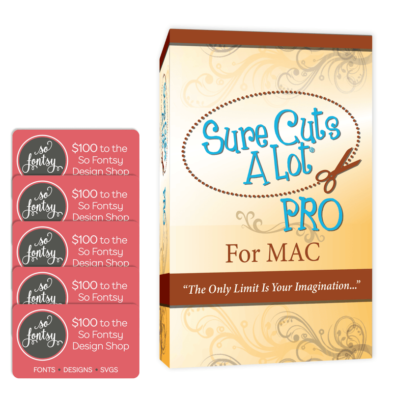Sure Cuts A Lot Software Instant Code - Version 6 PRO + $200 to So Fontsy MAC Swing Design 2