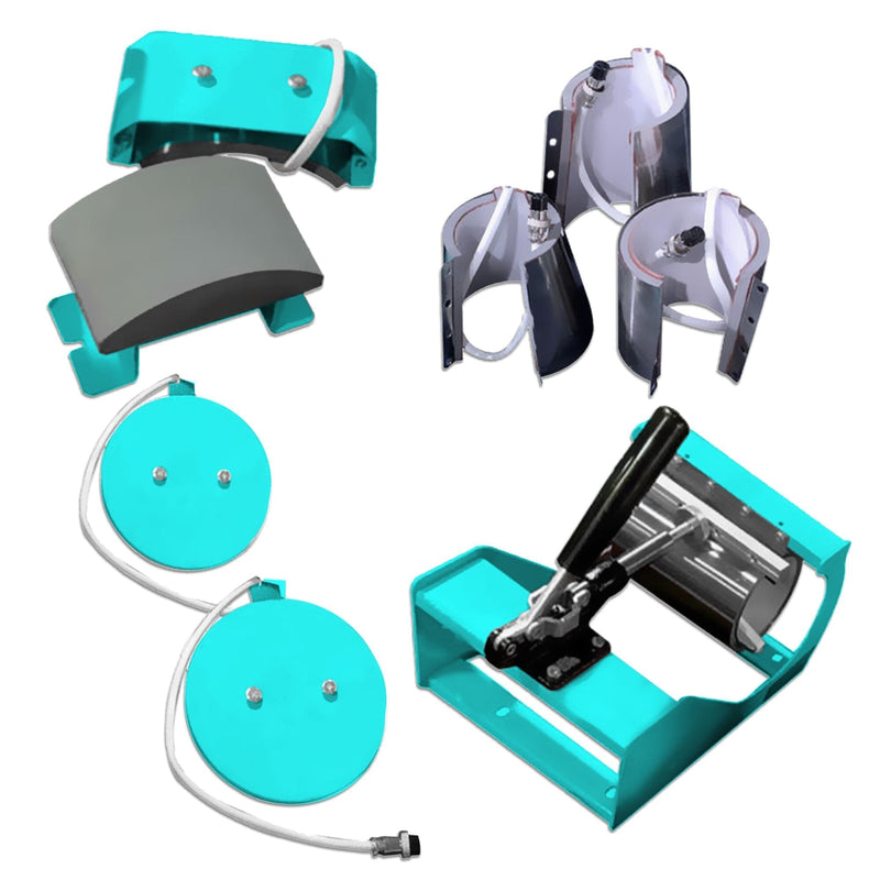 Swing Design 15" x 15" 8-in-1 Heat Press with 30oz Tumbler Press - Turquoise Heat Press Swing Design