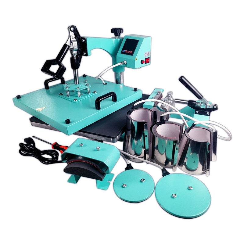 Swing Design 15" x 15" 8-in-1 Heat Press with 30oz Tumbler Press - Turquoise - Swing Design6