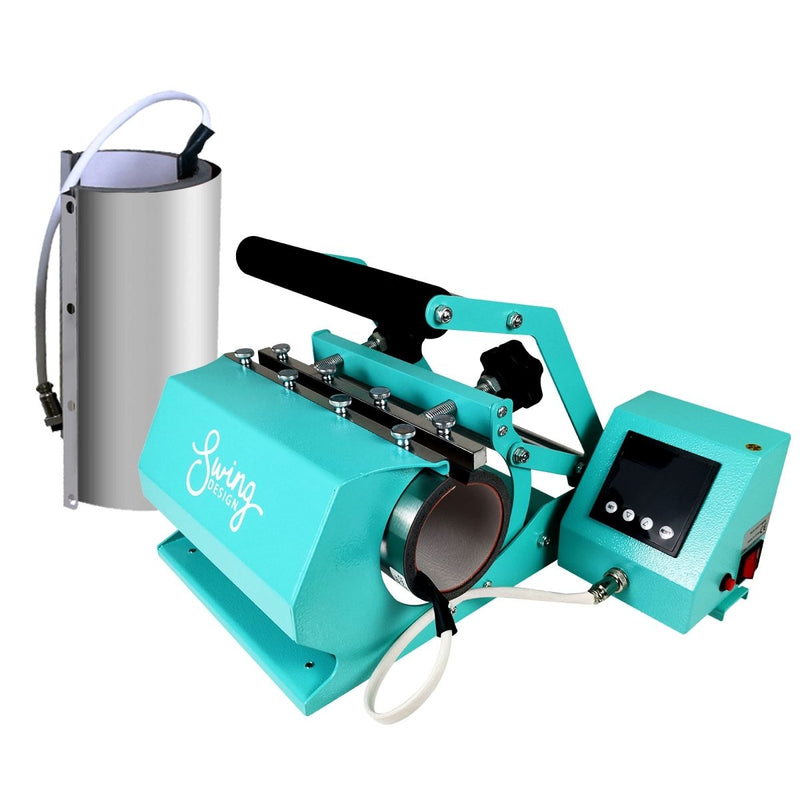 Swing Design 15" x 15" 8-in-1 Heat Press with 30oz Tumbler Press - Turquoise - Swing Design3