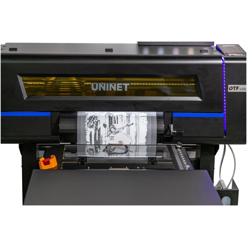 Uninet 4300 Direct To Film (DTF) 17" Roll Printer, Training & Slim Shaker Bundle - Swing Design4