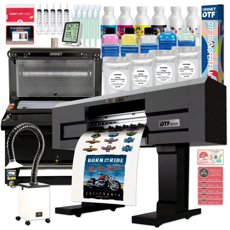 Uninet 6000 Direct To Film (DTF) Dual Head 24" Roll Printer, Slim Shaker & Training - Swing Design