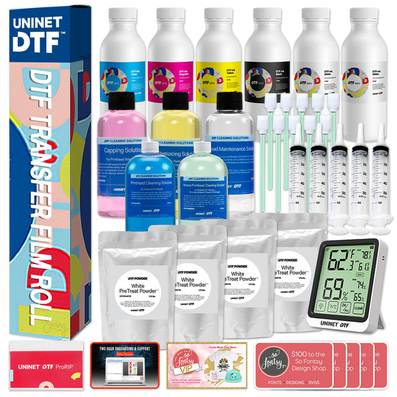 Uninet 6000 Direct To Film (DTF) Dual Head 24" Roll Printer, Slim Shaker & Training DTF Bundles UniNET