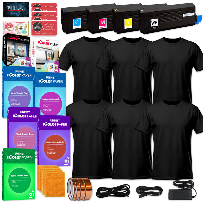 Uninet IColor 340 Apparel PLUS Transfer Printer w/ Geo Knight Heat Press & Media Uninet Bundle UniNET
