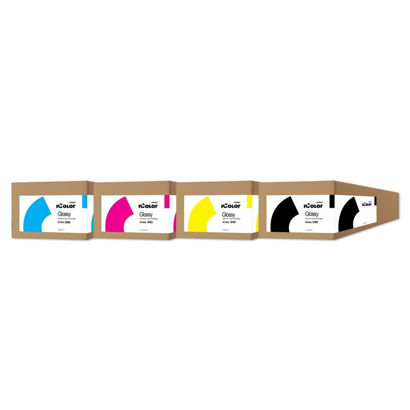 Uninet IColor 340 Glossy CMYK Toner Cartridge Kit for Underprint Applications Swing Design 1