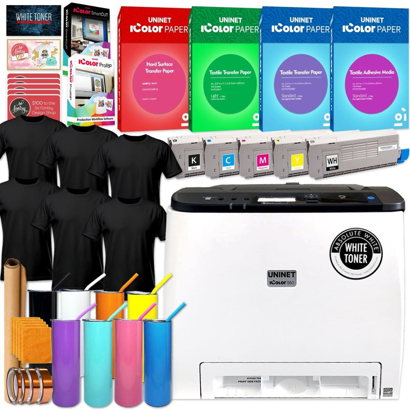Uninet IColor 560 White Transfer Printer w/ Textile Bundle, $1044 Software - Swing Design