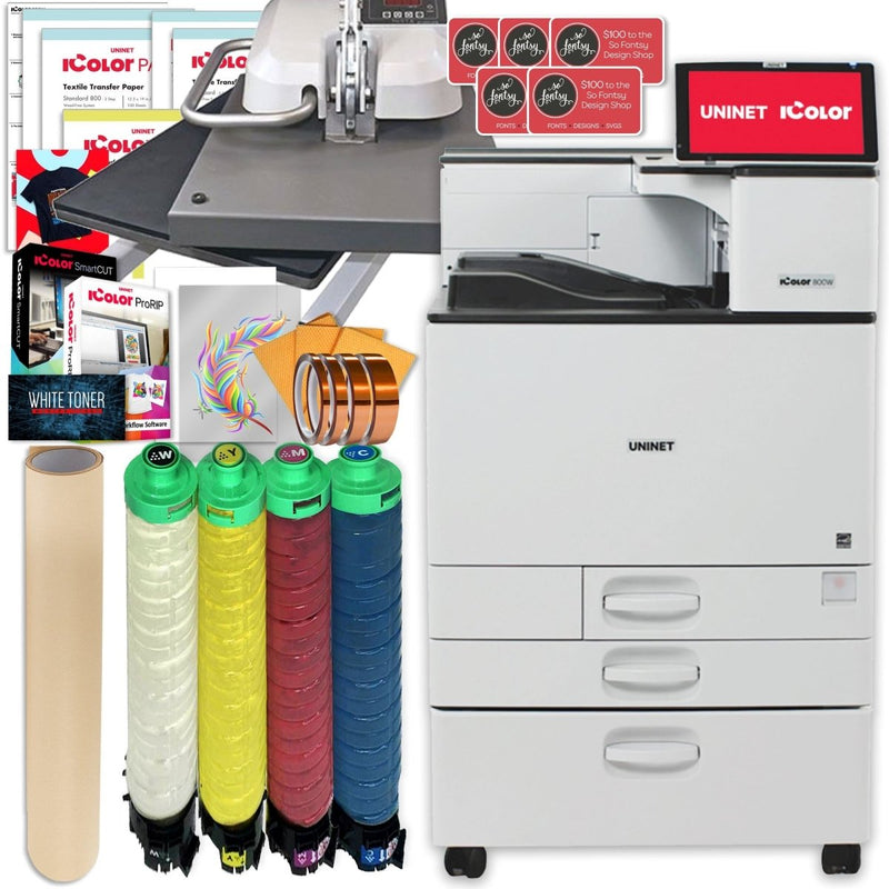 Uninet IColor 800W PRO Bundle w/ Insta Graphic Press, Media & $1044 Software - Swing Design