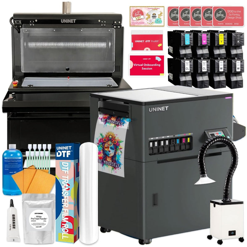 Uninet Xpress 8 Head DTF Printer w/ Inline Slim Shaker Bundle - 17 in - Swing Design1