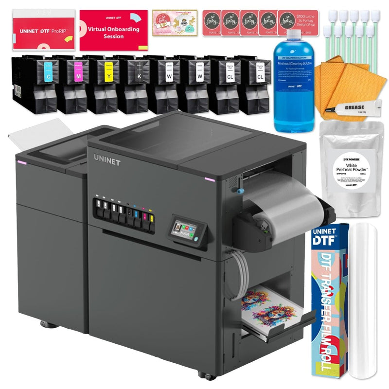 Uninet Xpress 8 Head DTF Printer with Integrated Shaker Bundle - 17 in - Swing Design1