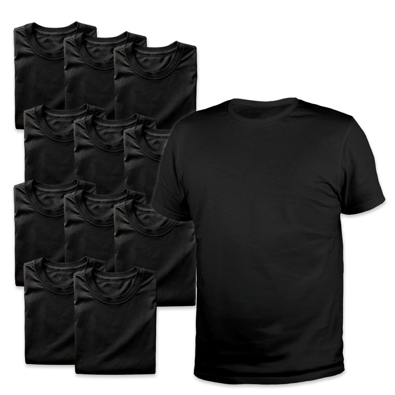 UxPrint 100% Cotton Black T-Shirts 12 Pack - Large - Swing Design1