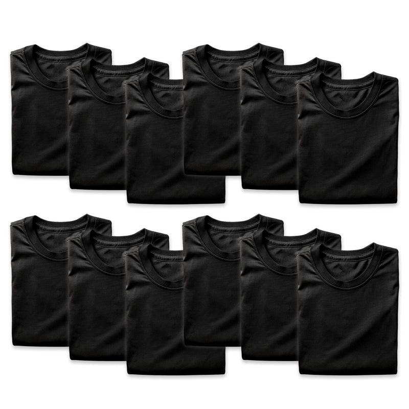UxPrint 100% Cotton Black T-Shirts 12 Pack - Large - Swing Design2