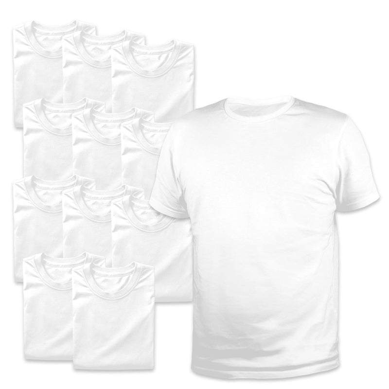 UxPrint White 100% Cotton T-Shirts 12 Pack - Large - Swing Design1