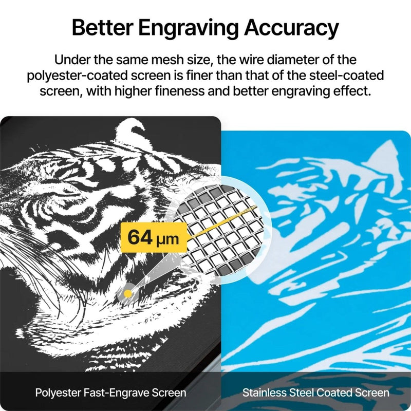 xTool 100 Mesh Polyester Fast-Engrave Screen 9" x 12" - 4 Pieces - Swing Design4