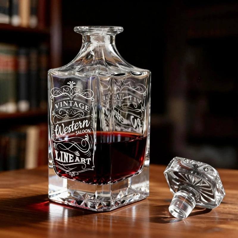 xTool 25oz Engravable Glass Whiskey Decanter - Swing Design2