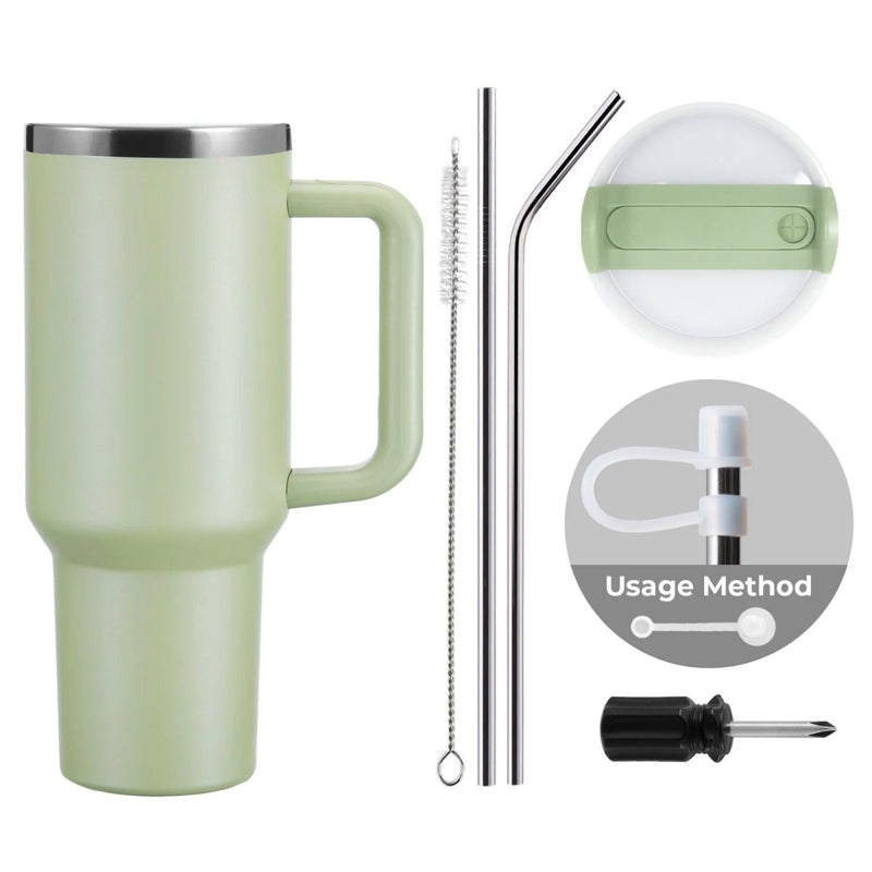 xTool 40oz Army Green to Silver Tumbler w/ Removable Handle - 6 Pack - Swing Design4