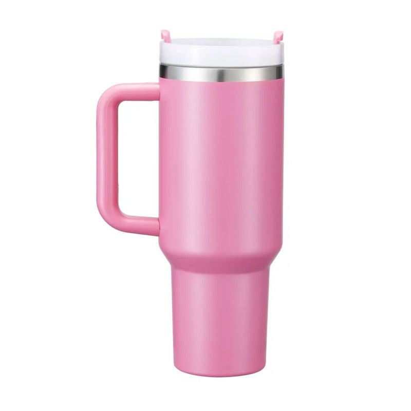 xTool 40oz Peony Pink to Silver Tumbler w/ Removable Handle - 6 Pack - Swing Design2