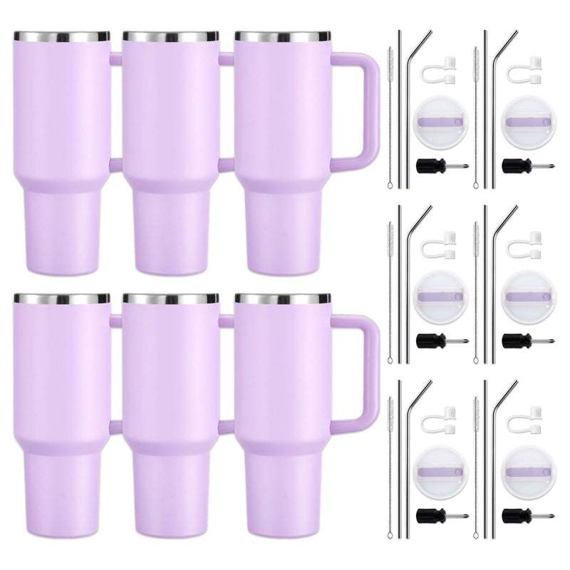 xTool 40oz Purple to Silver Tumbler w/ Removable Handle - 6 Pack - Swing Design1