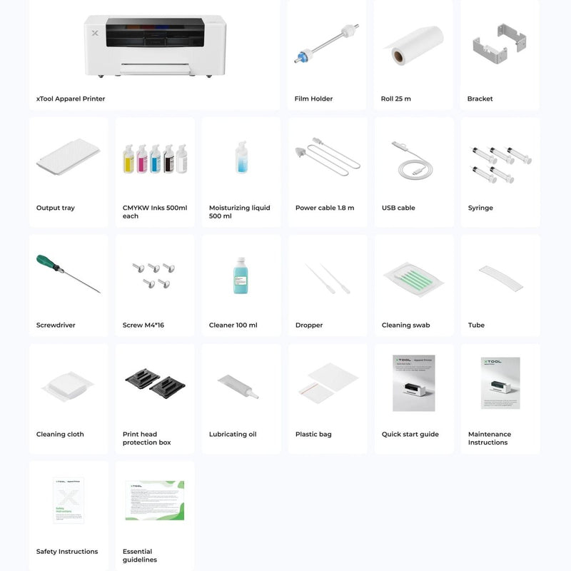 xTool DTF Apparel Printer Bundle with Transfer Sheet Curing Oven - Swing Design