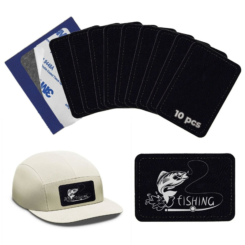 xTool Black To Silver Laserable PU Rectangular Patch - 10 Pack - Swing Design