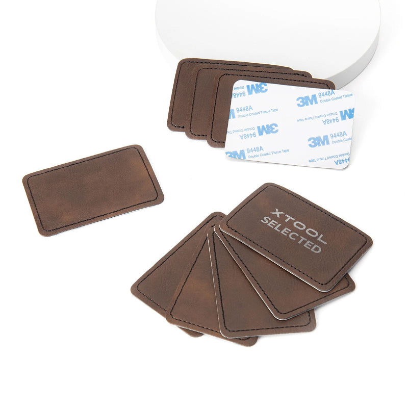 xTool Brown To Silver Laserable PU Rectangular Patch - 10 Pack Laser Engraver Accessories xTool