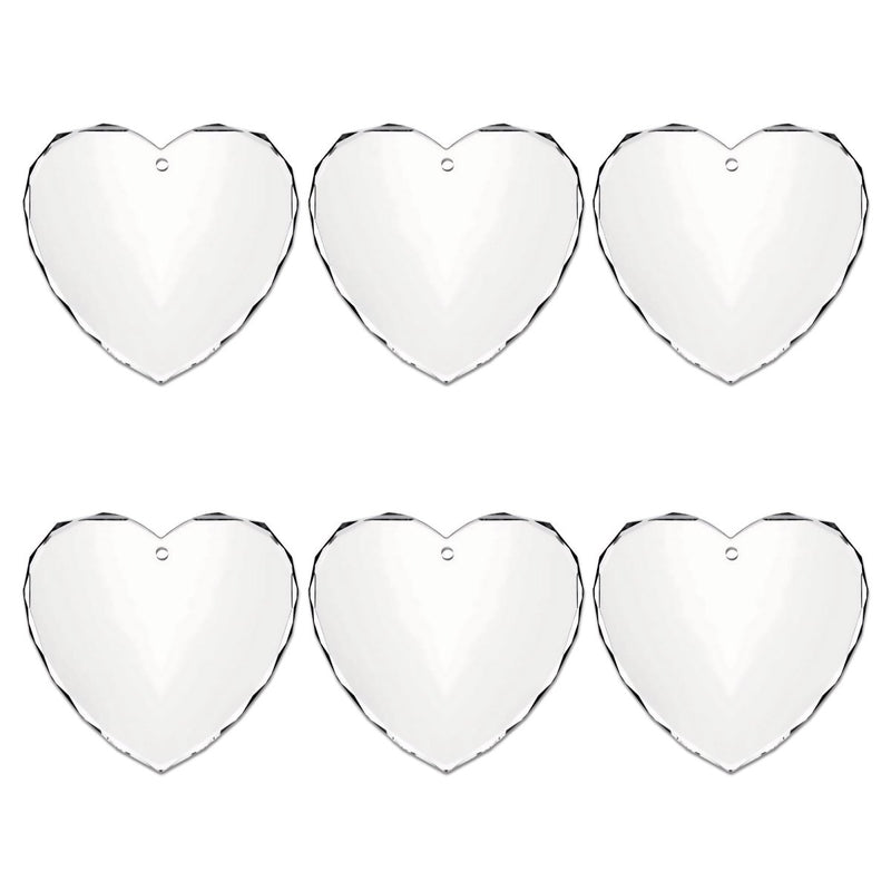 xTool Crystal Faceted Heart-Shaped Ornament - 6 Pack - Swing Design1