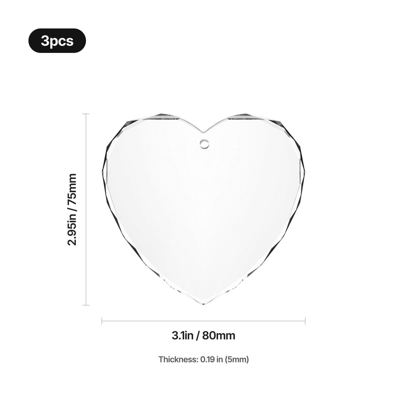 xTool Crystal Faceted Heart-Shaped Ornament - 6 Pack Laser Engraver Accessories xTool