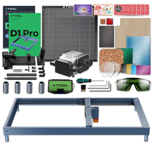 xTool D1 Pro 2.0 Laser Cutter Extended Bundle w/ Rotary & Cutting Kit - Grey Laser Engraver xTool 